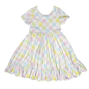 Girlhood By Little Stocking Co Pastel Checkered Dress